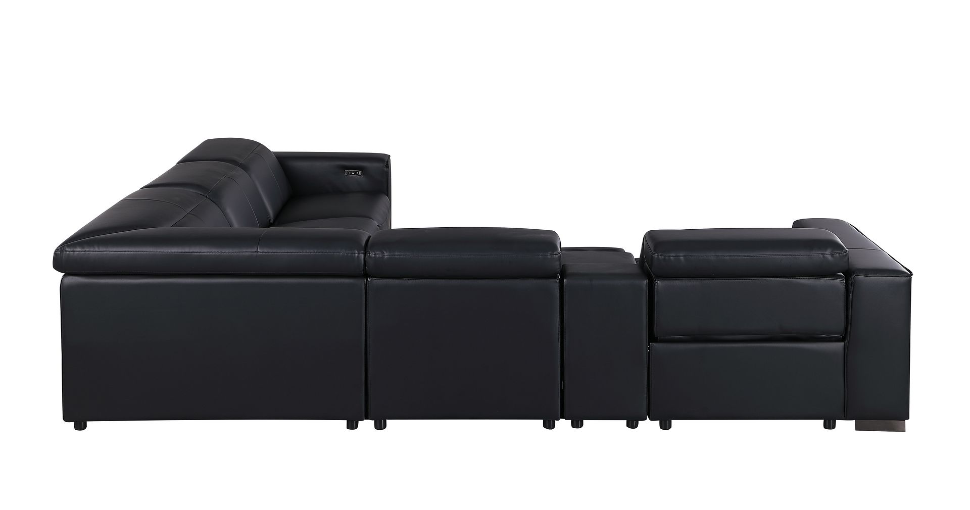 1208 6-Piece L-Shaped Leather Reclining Sectional Sofa with 3 Power Recliners