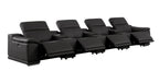 9762 Divanitalia 7-Piece Modular Top Grain Italian Leather Power Reclining Sofa with 4 Power Recliners