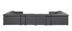 1224 Divanitalia 8-Piece U-Shaped Sectional Sofa in Top Grain Italian Leather with 2 Power Recliners & Power Headrests - Dark Grey - SKU 1224-DK-GREY-8PC-2PWR-U-SECTIONAL - view 6