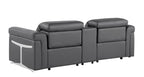 1126 Divanitalia 3-Piece Modular Power Reclining Loveseat in Top Grain Italian Leather with 2 Power Recliners & Power Headrests
