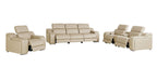 1116 Divanitalia 7-Piece Modular Power Reclining Sofa, Loveseat & Chair Set in Top Grain Italian Leather with 6 Power Recliners & Power Headrests - Beige - SKU 1116-BEIGE-7.6-HT-3PC - view 4