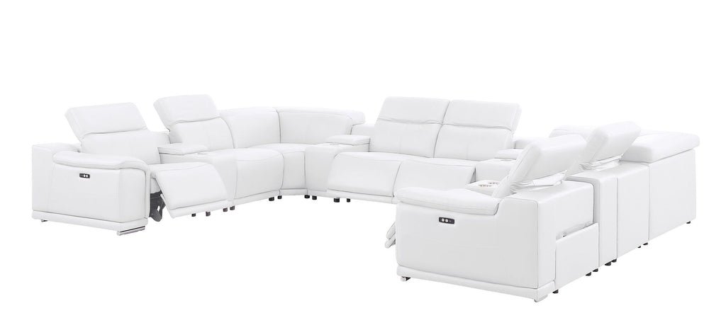 2679 12-Piece U-Shaped Power Reclining Sectional Sofa in Genuine Leather - 4 Recliners