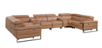 1246 Divanitalia 8-Piece U-Shaped Modular Power Reclining Sectional Sofa with 2 Power Recliners and Power Headrests - Top Grain Italian Leather