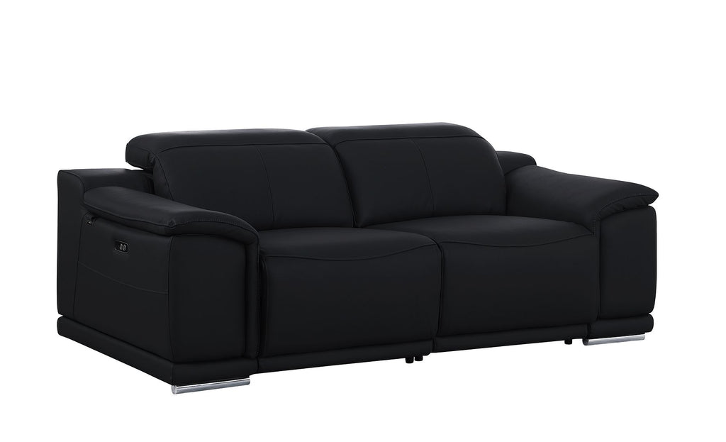 9762 Divanitalia 2-Piece Modular Power Reclining Console with 2 Power Recliners in Top Grain Italian Leather