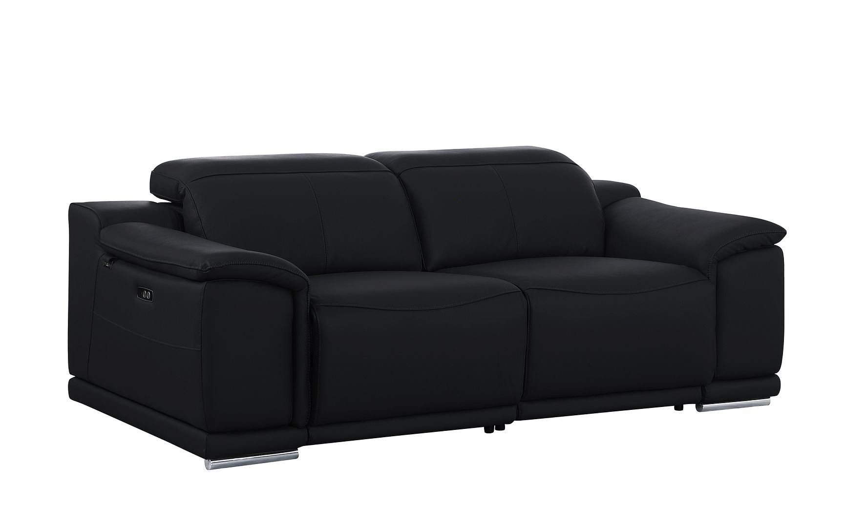9762 Divanitalia 2-Piece Modular Power Reclining Console with 2 Power Recliners in Top Grain Italian Leather
