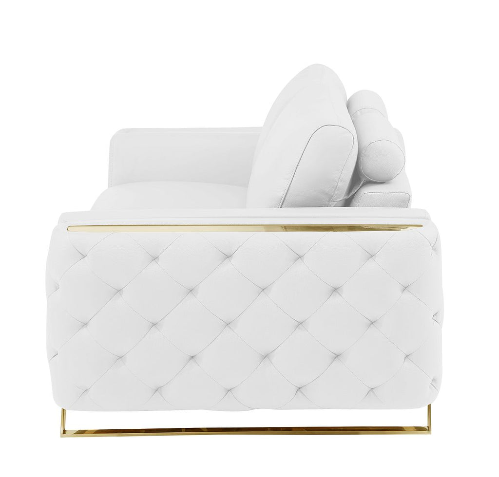 1050 Divanitalia 3-Piece Sofa Set in Top-grain Italian Leather - White - SKU 1050-WHITE-2PC - view 11