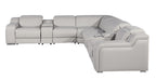 1116 Divanitalia 8-Piece L-Shaped Sectional Sofa in Top Grain Italian Leather with 3 Power Recliners & Power Headrests - Light Grey - SKU 1116-LT-GREY-8PC-3PWR-SECTIONAL- GROUP - view 5