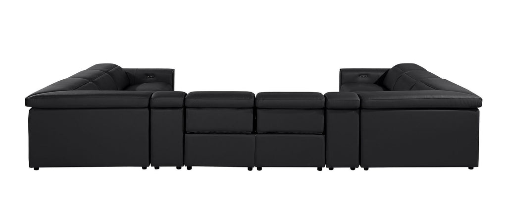 1224 Divanitalia 10-Piece U-Shaped Sectional Sofa in Top Grain Italian Leather with 4 Power Recliners & Power Headrests