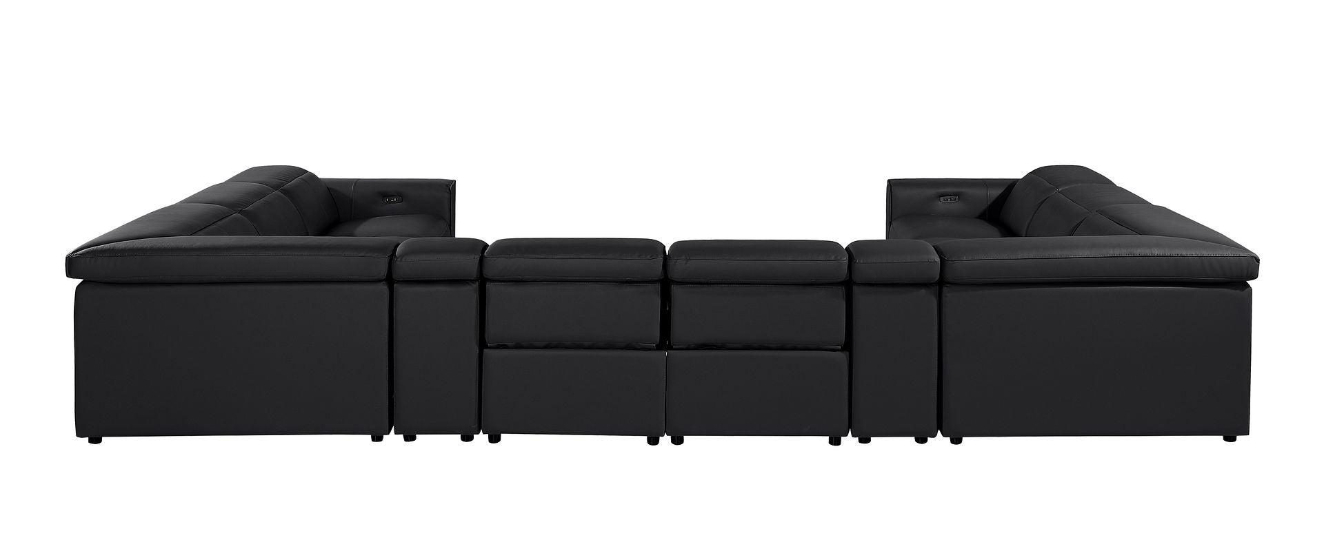 1224 Divanitalia 10-Piece U-Shaped Sectional Sofa in Top Grain Italian Leather with 4 Power Recliners & Power Headrests