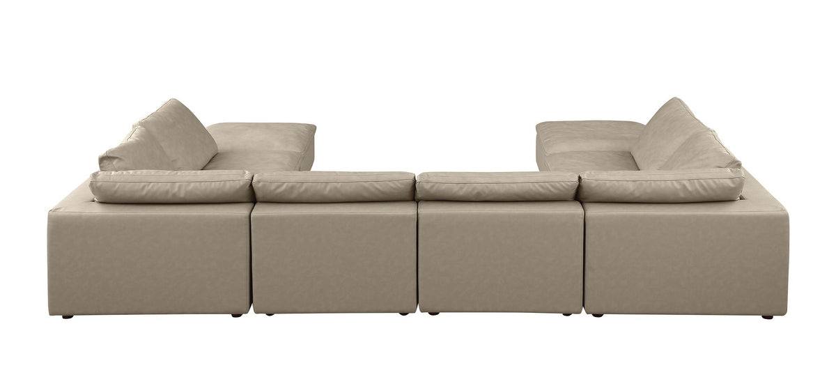 1100 Divanitalia 8-Piece Sectional Sofa with Chaise - Beige - SKU 1100-BEIGE-8.6-U-CHAISE - view 6