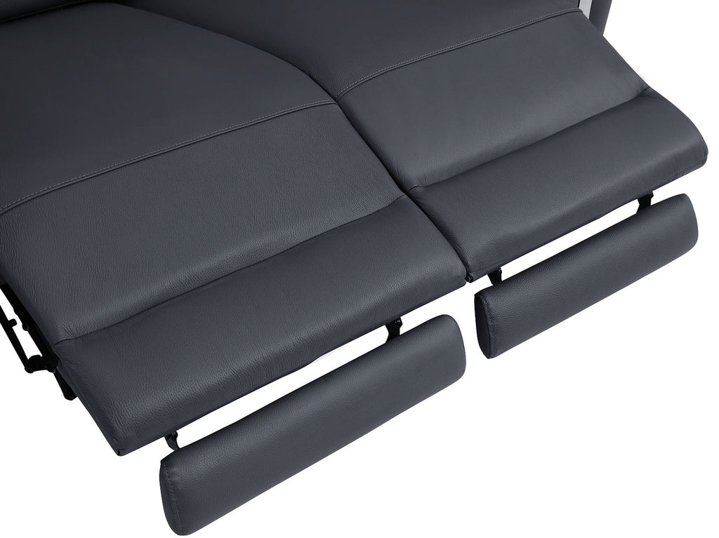 990 Divanitalia Power Reclining Sofa with Power Headrest in Top-grain Italian Leather - Dark Grey - SKU 990-DK-GRAY-S - view 10