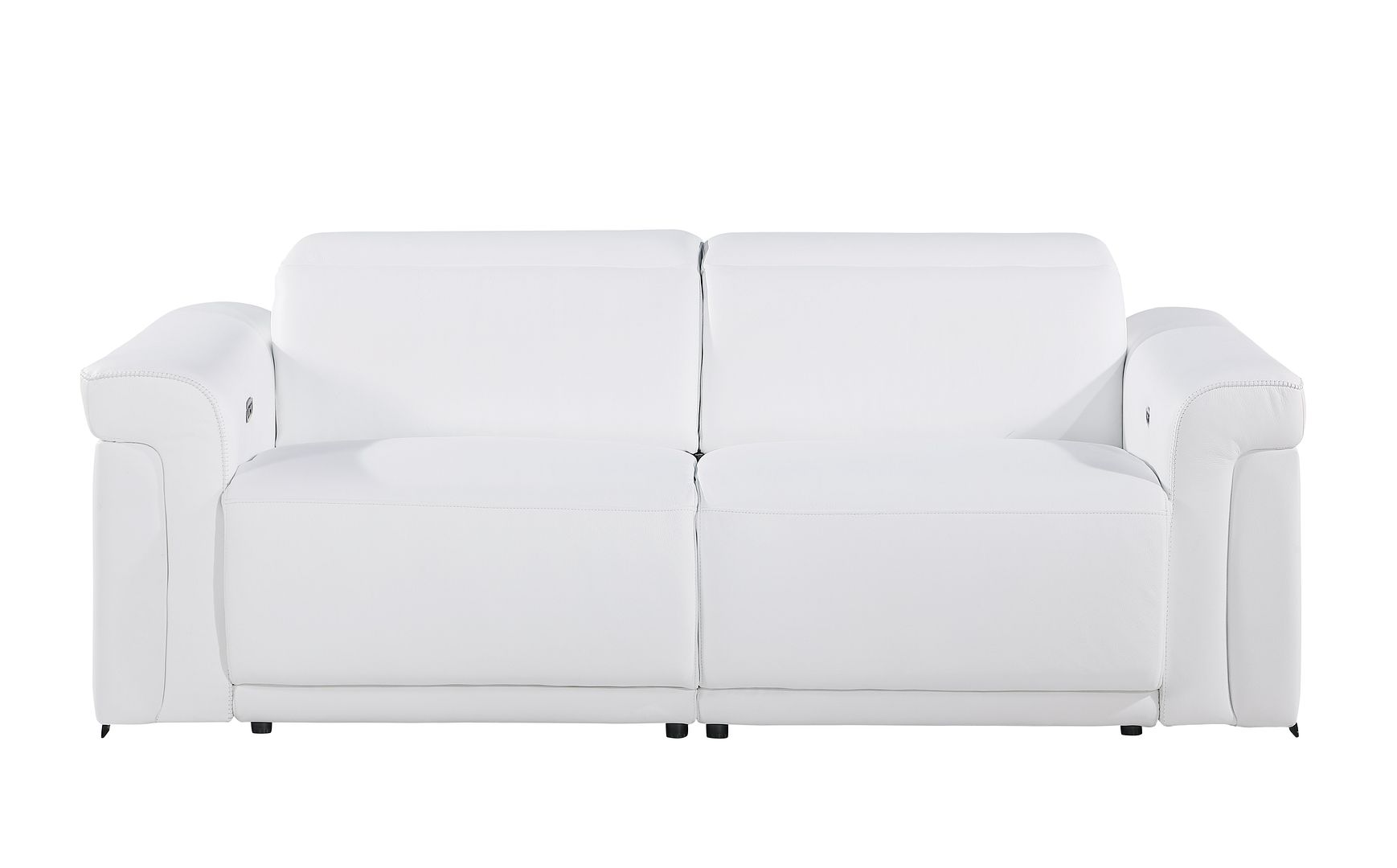 1126 Divanitalia Power Reclining Sofa in Top Grain Italian Leather with 2 Power Recliners & Power Headrests - White