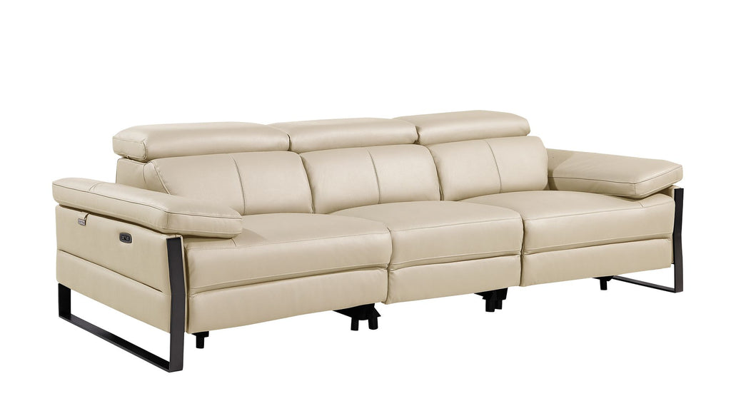 1246 Divanitalia Modular Power Triple Reclining Sofa with Power Reclining Headrests - Top Grain Italian Leather - Beige - SKU 1246-BEIGE-3.3-HT - view 4