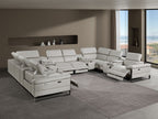 1246 Divanitalia 12-Piece U-Shaped Modular Power Reclining Sectional Sofa with 4 Power Recliners and Power Headrests - Top Grain Italian Leather