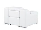 1116 Divanitalia Top Grain Italian Leather Power Reclining Chair with Power Headrests - White - SKU 1116-WHITE-CH - view 6