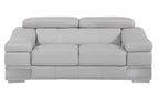 415 Divanitalia 2-Piece Sofa Set with Adjustable Headrest in Top-grain Italian Leather - Light Grey - SKU 415- LIGHT GRAY 2PC (S/L) - GROUP - view 6