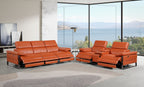 1246 Divanitalia Modular Power Triple Reclining Sofa and Console Loveseat Set with Power Headrests - Top Grain Italian Leather - Camel - SKU 1246-CAMEL-6.5-HT-2PC - view 2