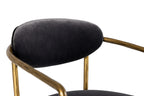 Baird - Modern Grey Velvet + Brass Counter Chair