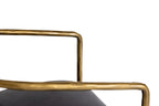 Baird - Modern Grey Velvet + Brass Counter Chair