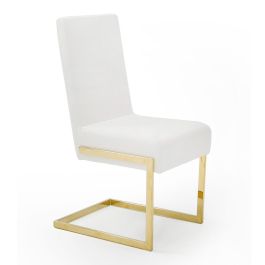 Batavia - Modern White & Gold Dining Chair (Set of 2)