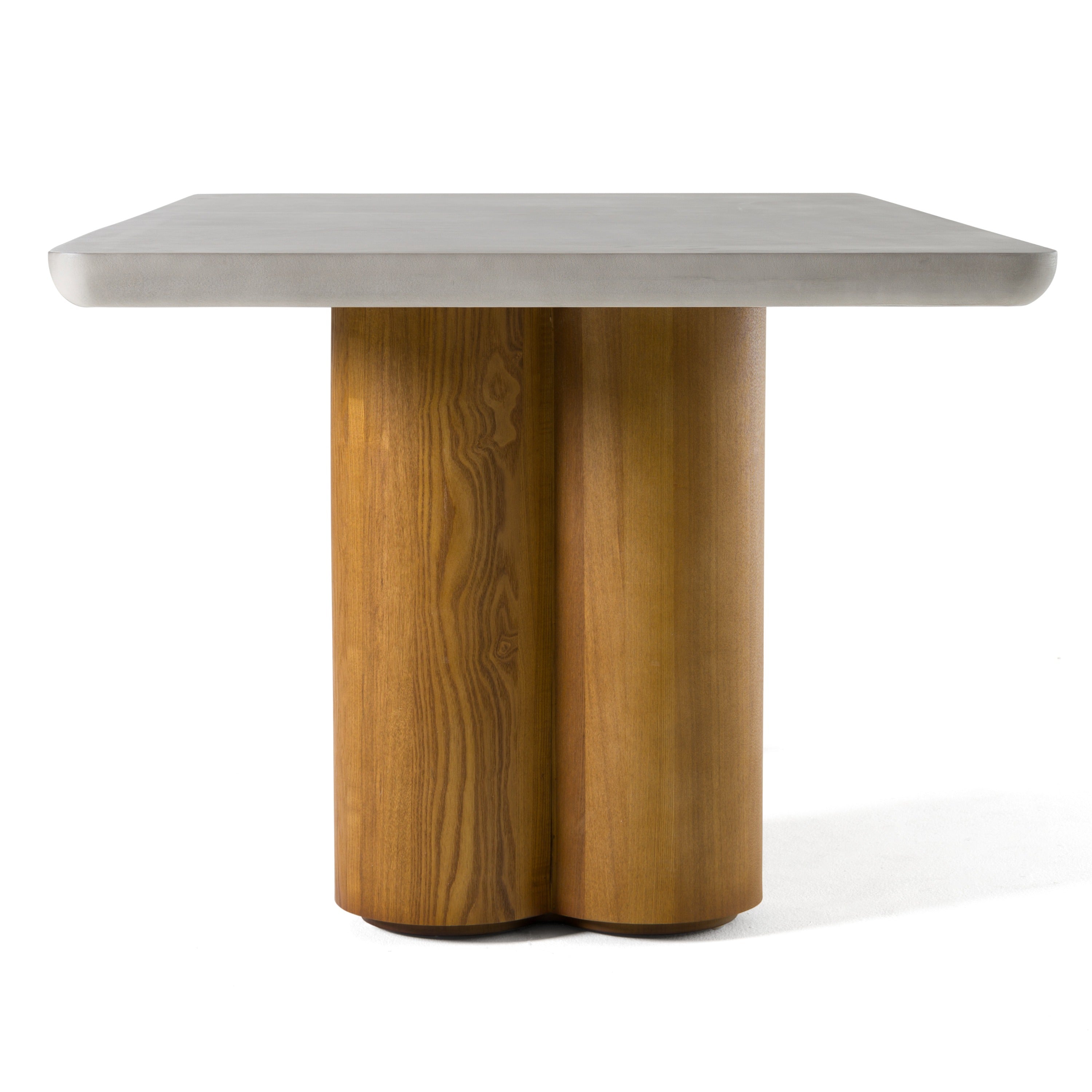 Bateman - Modern Faux Concrete + Walnut Dining Table