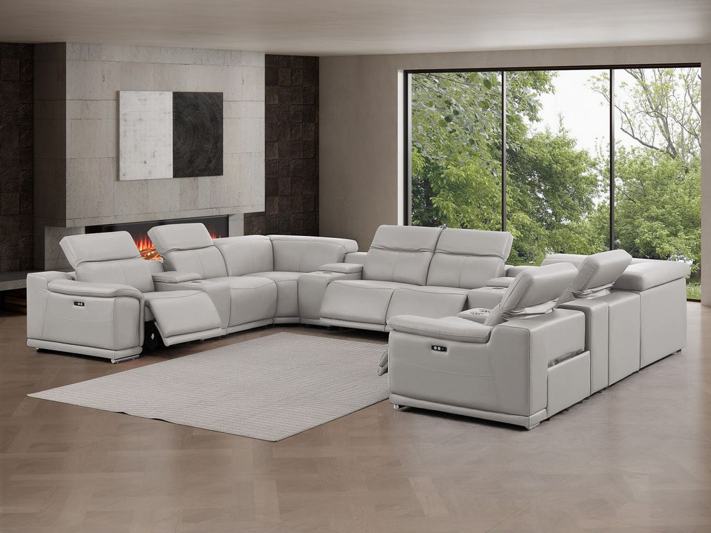 2679 12-Piece U-Shaped Power Reclining Sectional Sofa in Genuine Leather - 4 Recliners