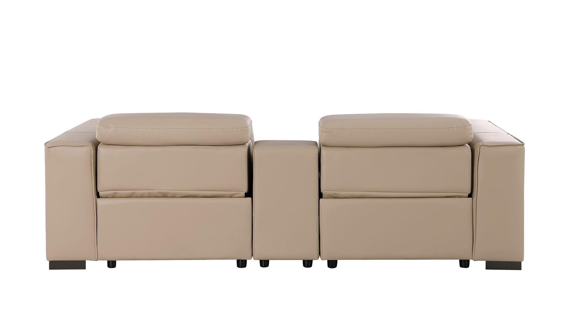 1208 Genuine Leather Dual Power Reclining Console Loveseat