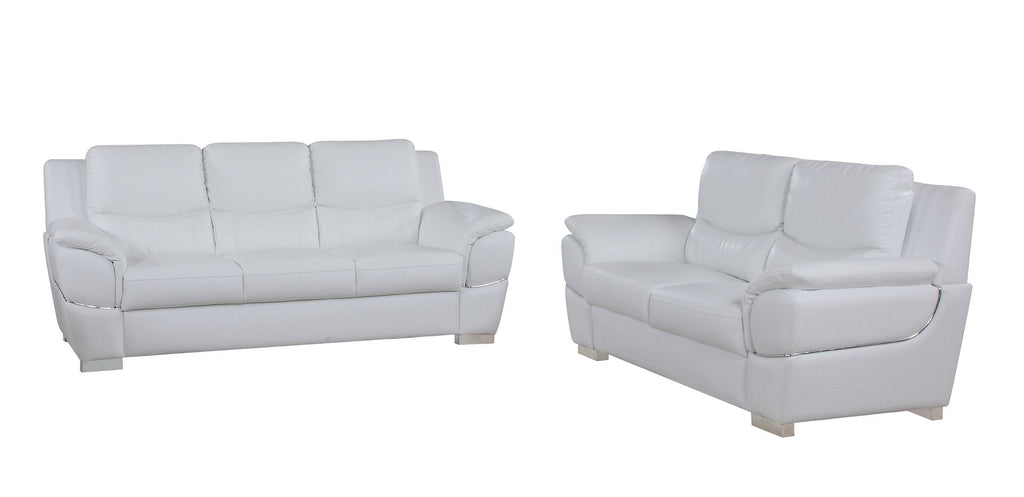 4572 Modern Genuine Leather 2-Piece Sofa Set - White - SKU 4572 WHITE 2PC (S/L) - GROUP - view 2
