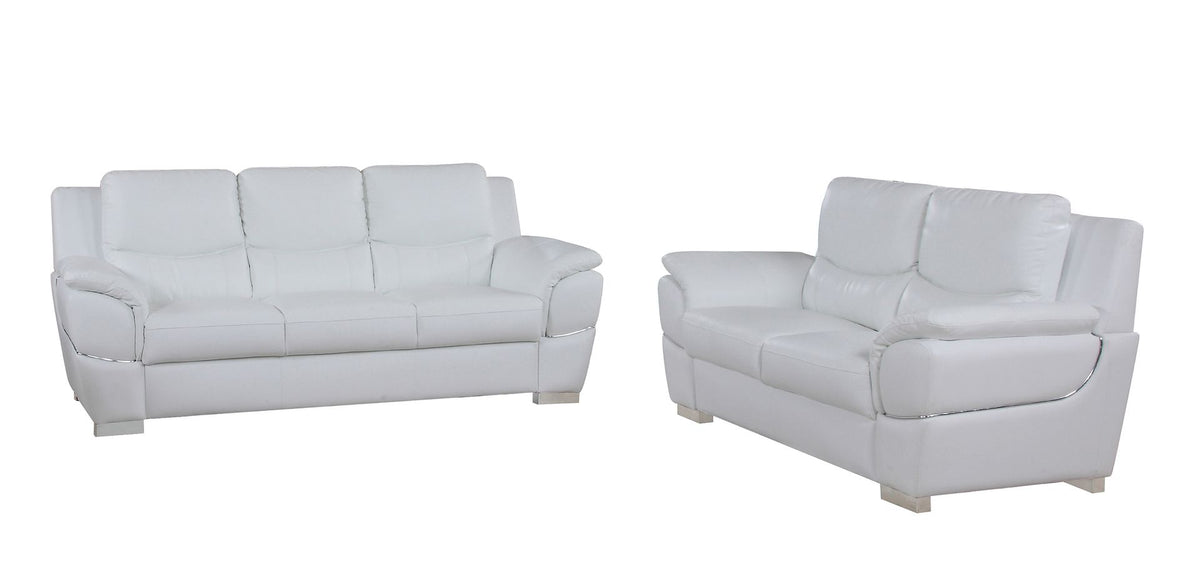 4572 Modern Genuine Leather 2-Piece Sofa Set - White - SKU 4572 WHITE 2PC (S/L) - GROUP - view 2
