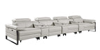 1246 Divanitalia Modular Power Triple Reclining Triple Console Sofa with Power Reclining Headrests - Top Grain Italian Leather