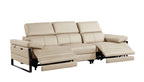 1246 Divanitalia Modular Power Dual Reclining Sofa, Console Loveseat, and Chair Set with Power Headrests - Top Grain Italian Leather - Beige - SKU 1246-BEIGE-7.5-HT-3PC - view 6