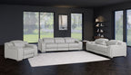 1116 Divanitalia 7-Piece Modular Power Reclining Sofa, Loveseat & Chair Set in Top Grain Italian Leather with 5 Power Recliners & Power Headrests - Light Grey - SKU 1116-LT_GREY-7.5-HT-3PC - view 2