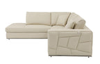 998 Divanitalia Cream Left Arm Facing Sectional Sofa in Top-grain Italian Leather