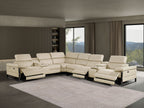1246 Divanitalia 8-Piece L-Shaped Modular Power Reclining Sectional Sofa with 3 Power Recliners and Power Headrests - Top Grain Italian Leather