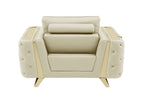 1050 Divanitalia Chair in Top-grain Italian Leather - Beige - SKU 1050-BEIGE-CH - view 4