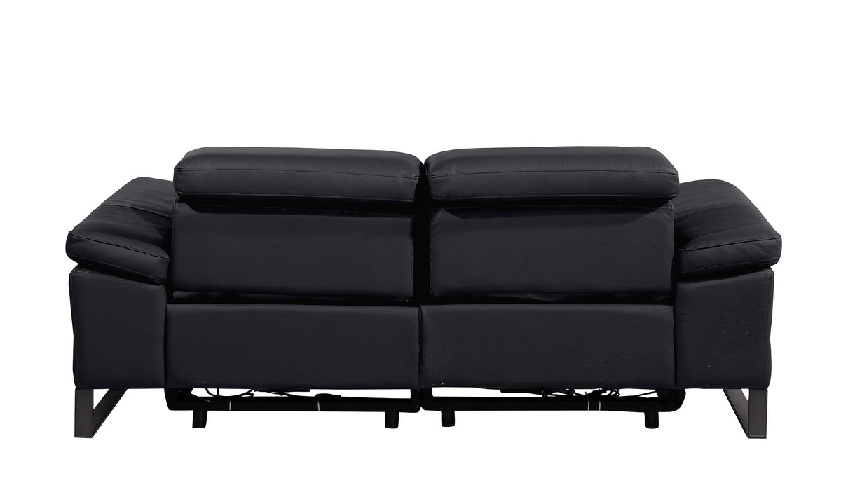1246 Divanitalia Top Grain Italian Leather Loveseat with Power Headrest - Black - SKU 1246-BLACK-2.2-HT - view 7