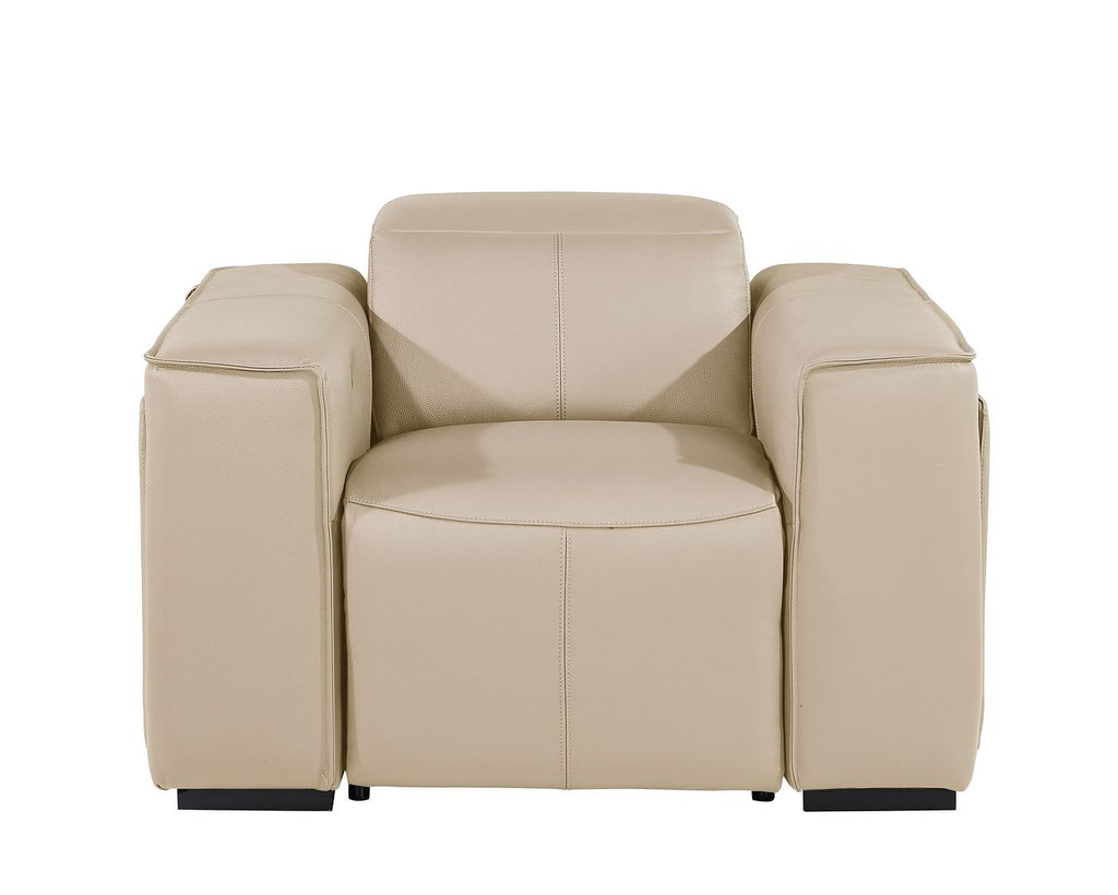1126 Divanitalia Top Grain Italian Leather Power Reclining Chair with Power Headrests