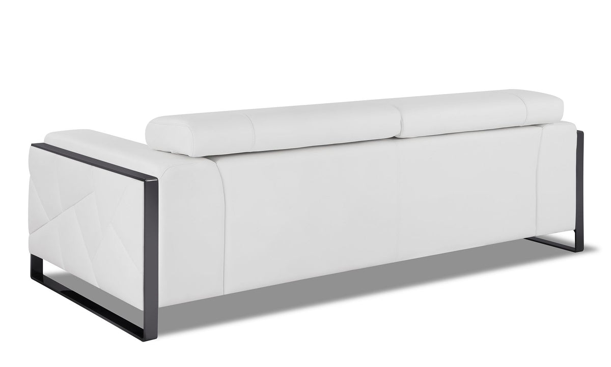 903 Divanitalia 2-Piece Sofa Set with Adjustable Headrest in Top-grain Italian Leather - White - SKU 903- WHITE 2PC (S/L) - GROUP - view 5
