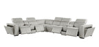 1224 Divanitalia 8-Piece L-Shaped Sectional Sofa in Top Grain Italian Leather with 4 Power Recliners & Power Headrests