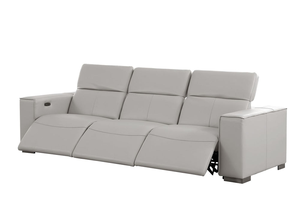 1208 Modular Leather Set with 6 Power Recliners & Power Headrests - Light Grey - SKU 1208-LT-GREY-7.6-HT-3PC - view 6