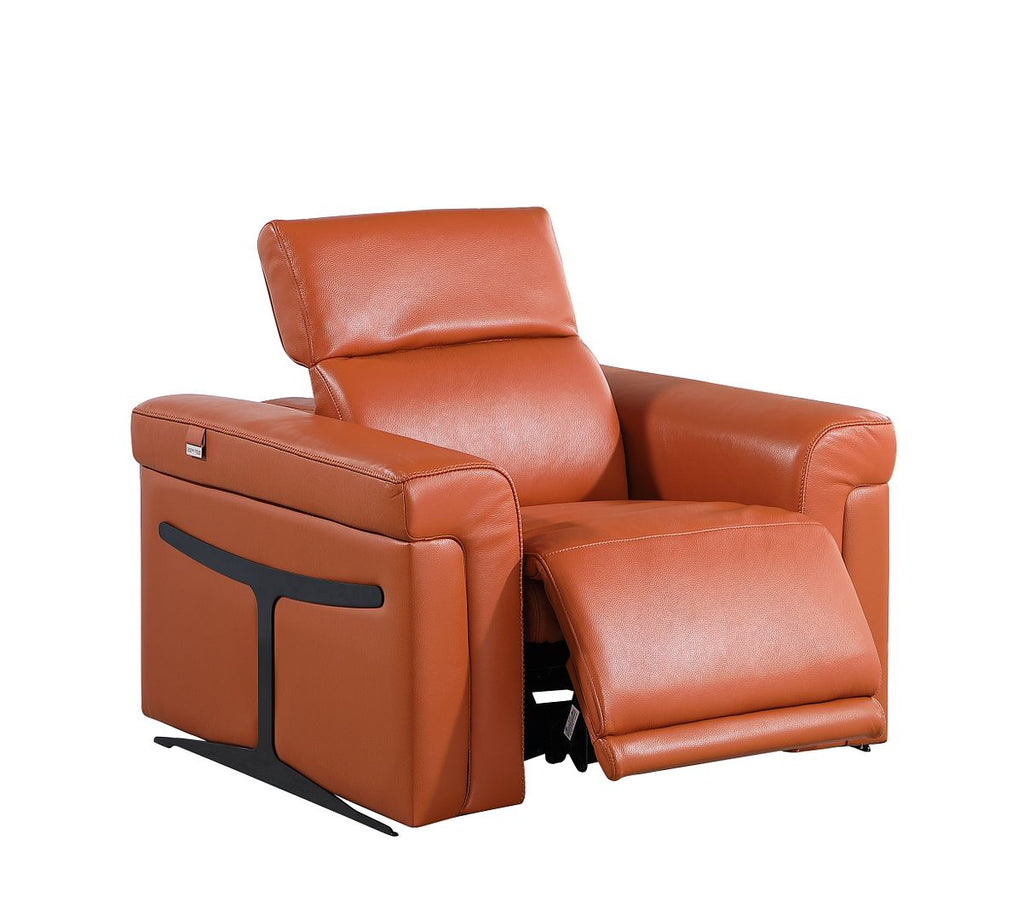 1126 Divanitalia Top Grain Italian Leather Power Reclining Chair with Power Headrests - Camel - SKU 1126-CAMEL-CH - view 3