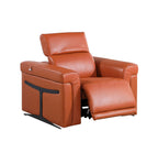 1126 Divanitalia Top Grain Italian Leather Power Reclining Chair with Power Headrests - Camel - SKU 1126-CAMEL-CH - view 3