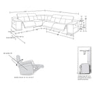 9762 Divanitalia 5-Piece L-Shaped Top Grain Italian Leather Sectional Sofa with 3 Power Recliners