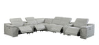 9762 Divanitalia 8-Piece L-Shaped Top Grain Italian Leather Sectional Sofa with 4 Power Recliners