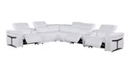 1126 Divanitalia 8-Piece L-Shaped Sectional Sofa in Top Grain Italian Leather with 3 Power Recliners & Power Headrests - White - SKU 1126-WHITE-SEC-8PC-3PWR-SECTIONAL-GROUP - view 3