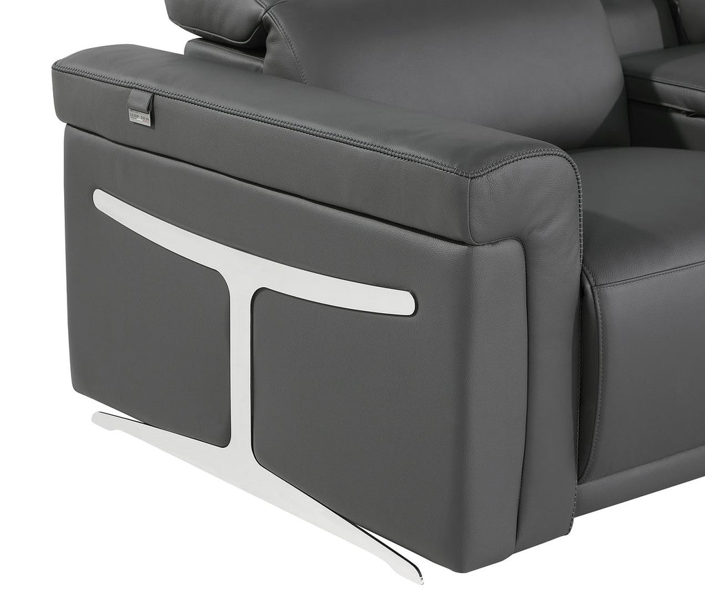 1126 Divanitalia 8-Piece L-Shaped Sectional Sofa in Top Grain Italian Leather with 4 Power Recliners & Power Headrests
