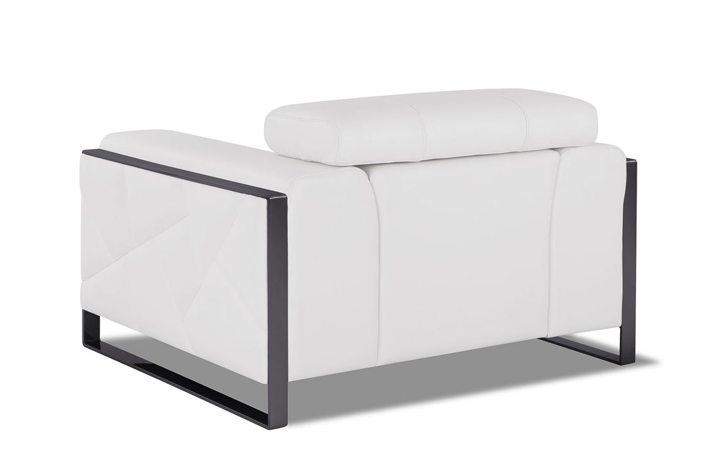 903 Divanitalia Chair with Adjustable Headrest in Top-grain Italian Leather - White - SKU 903-CH-WHITE - view 3