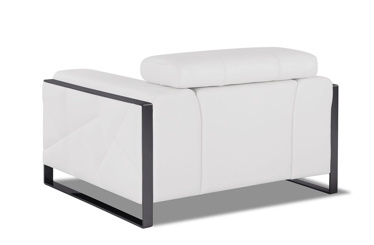 903 Divanitalia Chair with Adjustable Headrest in Top-grain Italian Leather - White - SKU 903-CH-WHITE - view 3
