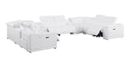 9762 Divanitalia 10-Piece U-Shaped Top Grain Italian Leather Sectional Sofa with 4 Power Recliners