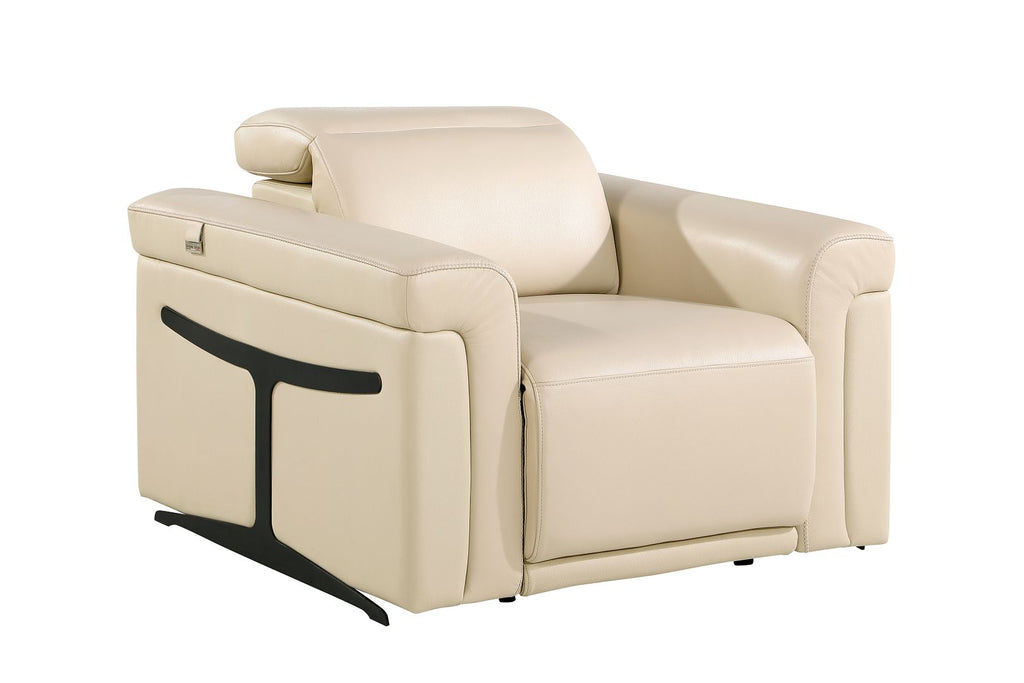 1126 Divanitalia Power Reclining Sofa, Loveseat & Chair Set in Top Grain Italian Leather with 5 Power Recliners & Power Headrests - Beige - SKU 1126-BEIGE-3PC - view 8